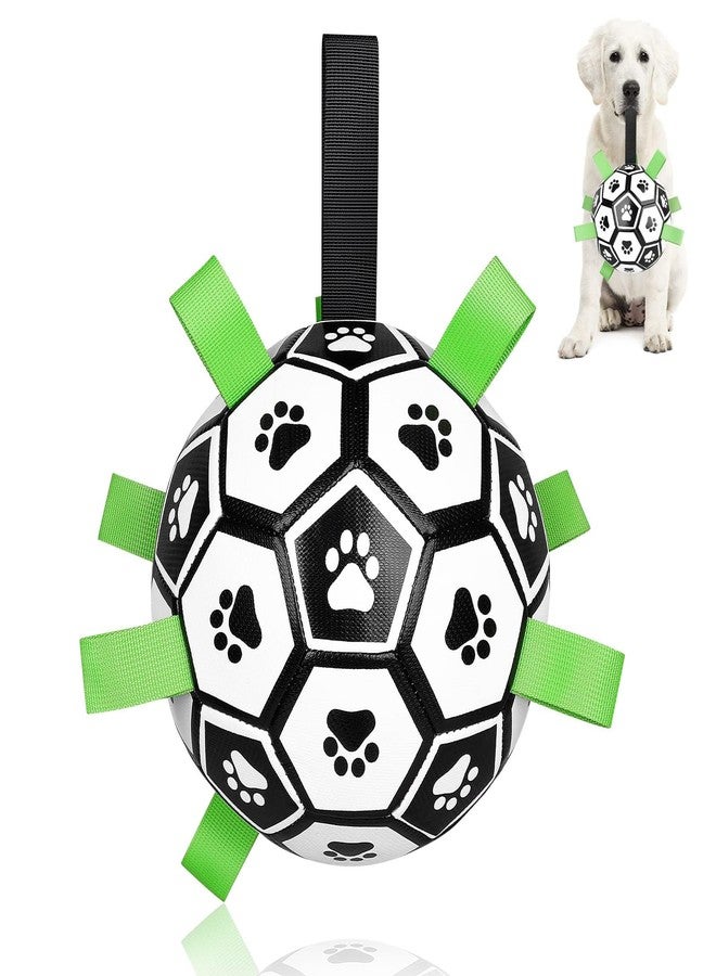 CHUKCHI Dog Toys Soccer Ball with Straps, Interactive Dog Toys for Tug of War,Puppy Birthday Gifts,Dog Water Toy,Pet Tug Toy,Durable Pet Balls for Small Medium & Large Dog（8 inch） - Image 1